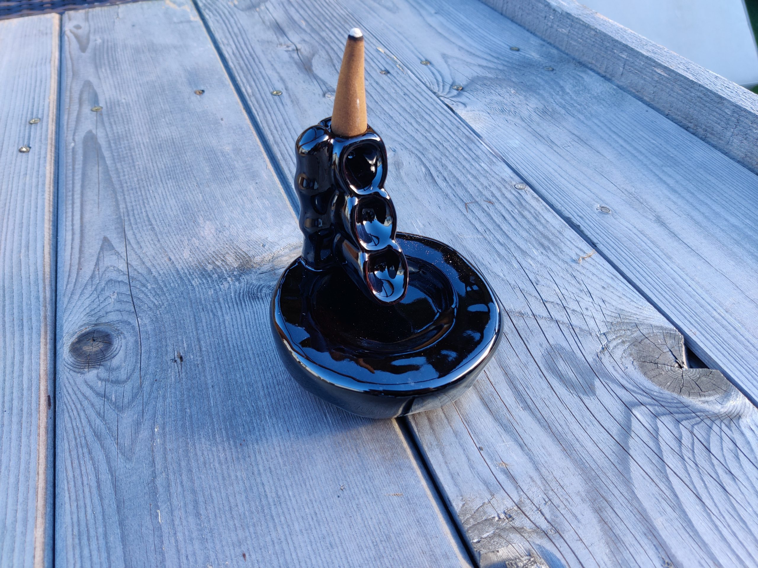 Bamboo waterfall backflow incense burner