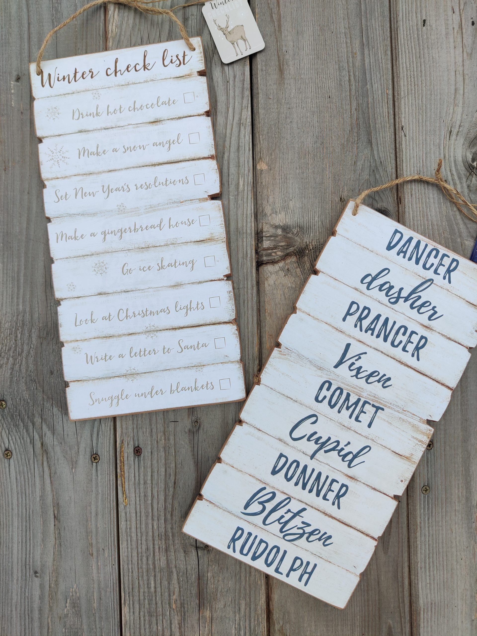 Wooden Christmas Sign Decorations