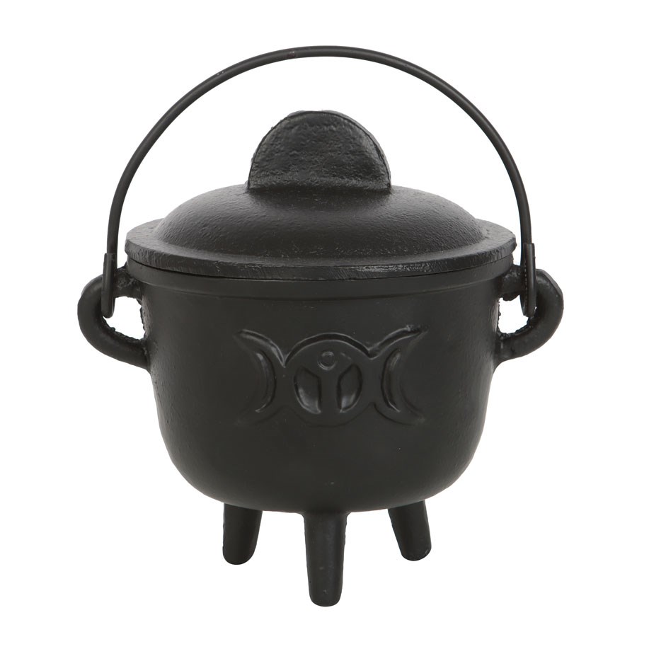 Small Cast Iron Cauldron Triple Moon
