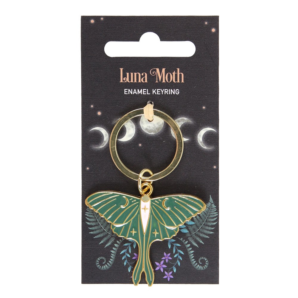 Luna Moth Metal Keyring