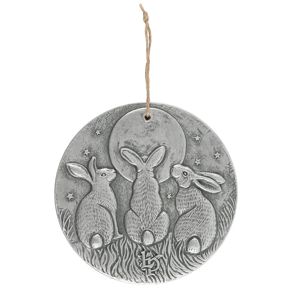 Moon Shadows Silver terracotta Plaque By Lisa Parker