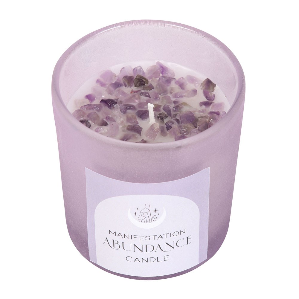 Manifestation Abundance French Lavender Crystal Chip Candle
