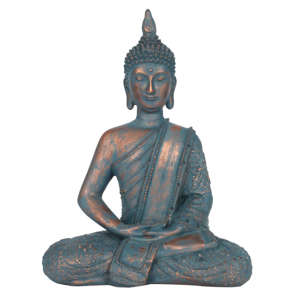 26cm Terracotta Resin Blue Buddha