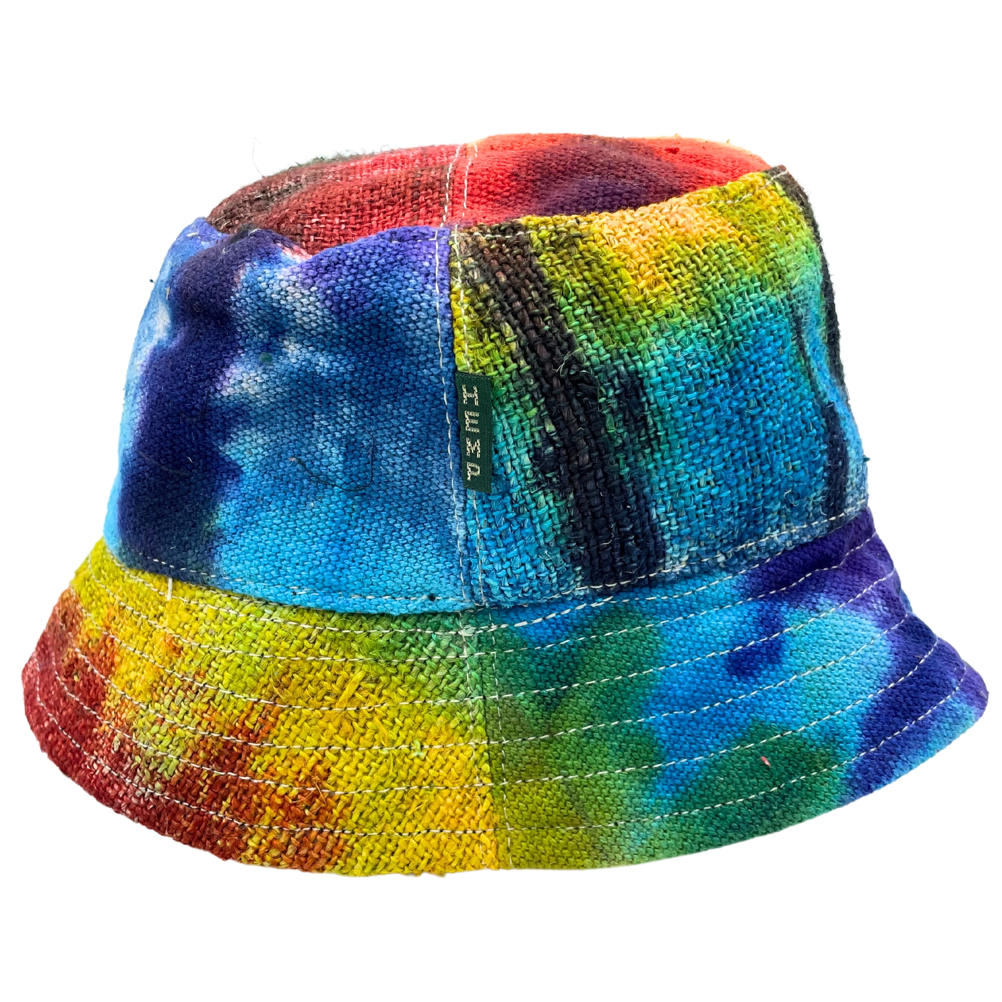 Patched Hemp & Cotton Boho Festival Hat – Tie dye