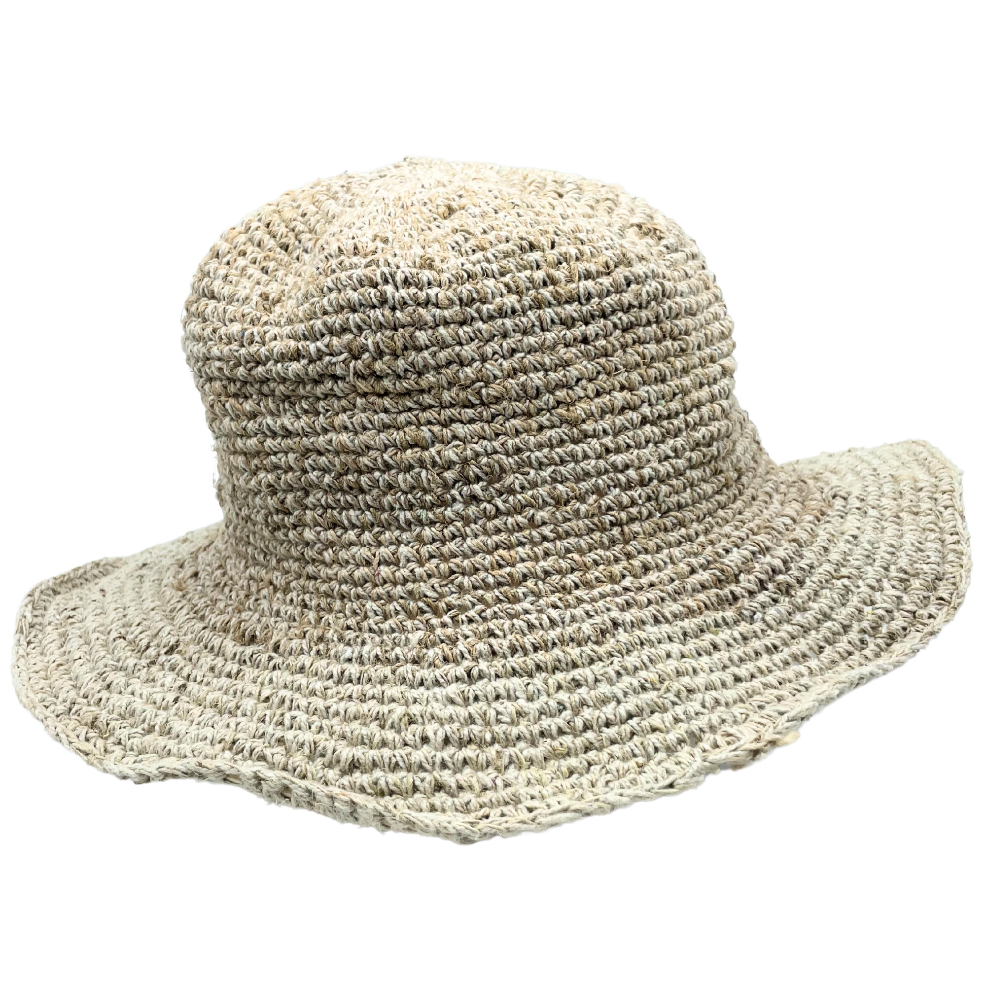 Hand-Knited Hemp & Cotton Boho Festival Hat – Natural