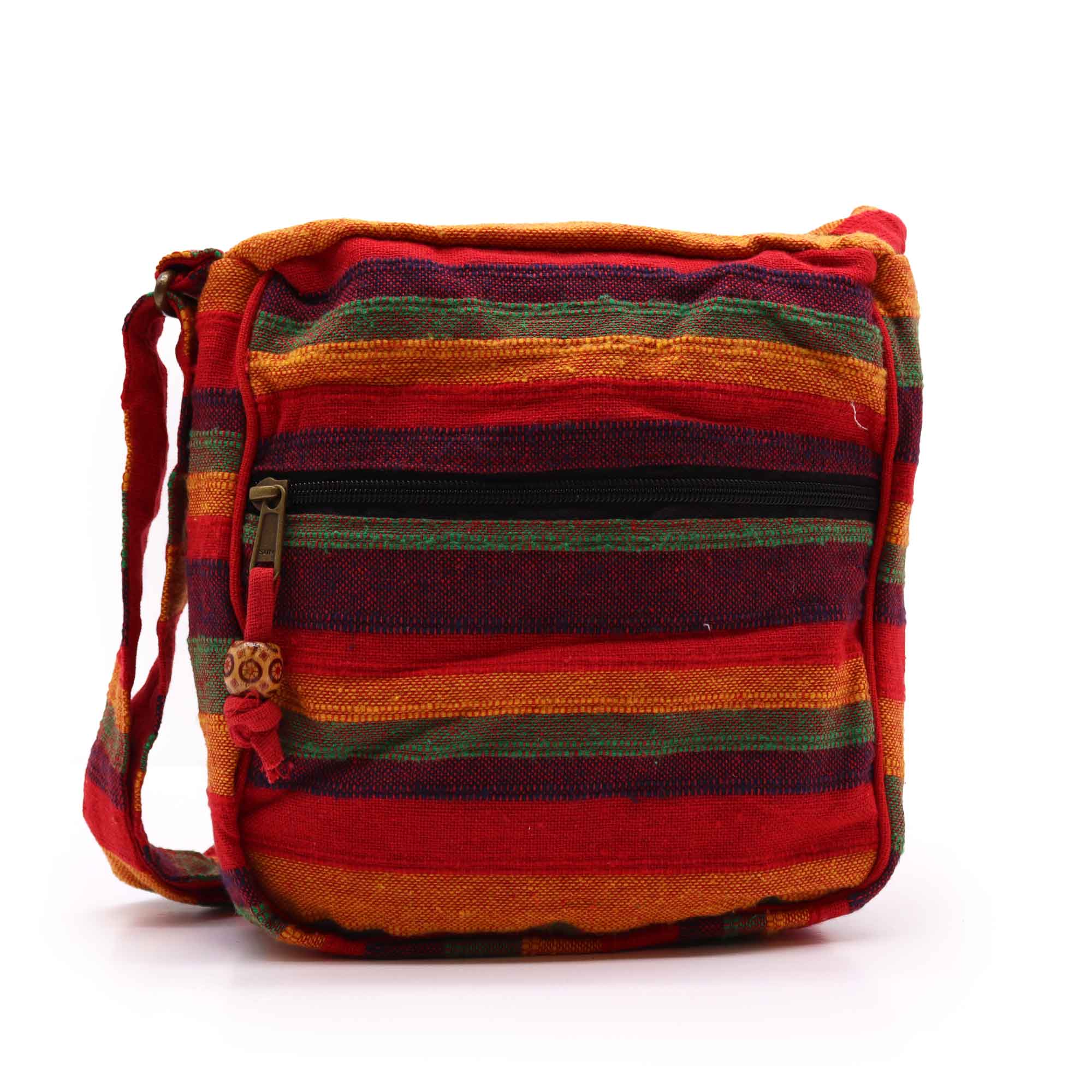 Large Nepal Sling Bag with Adjustable Strap – Sunset Reds