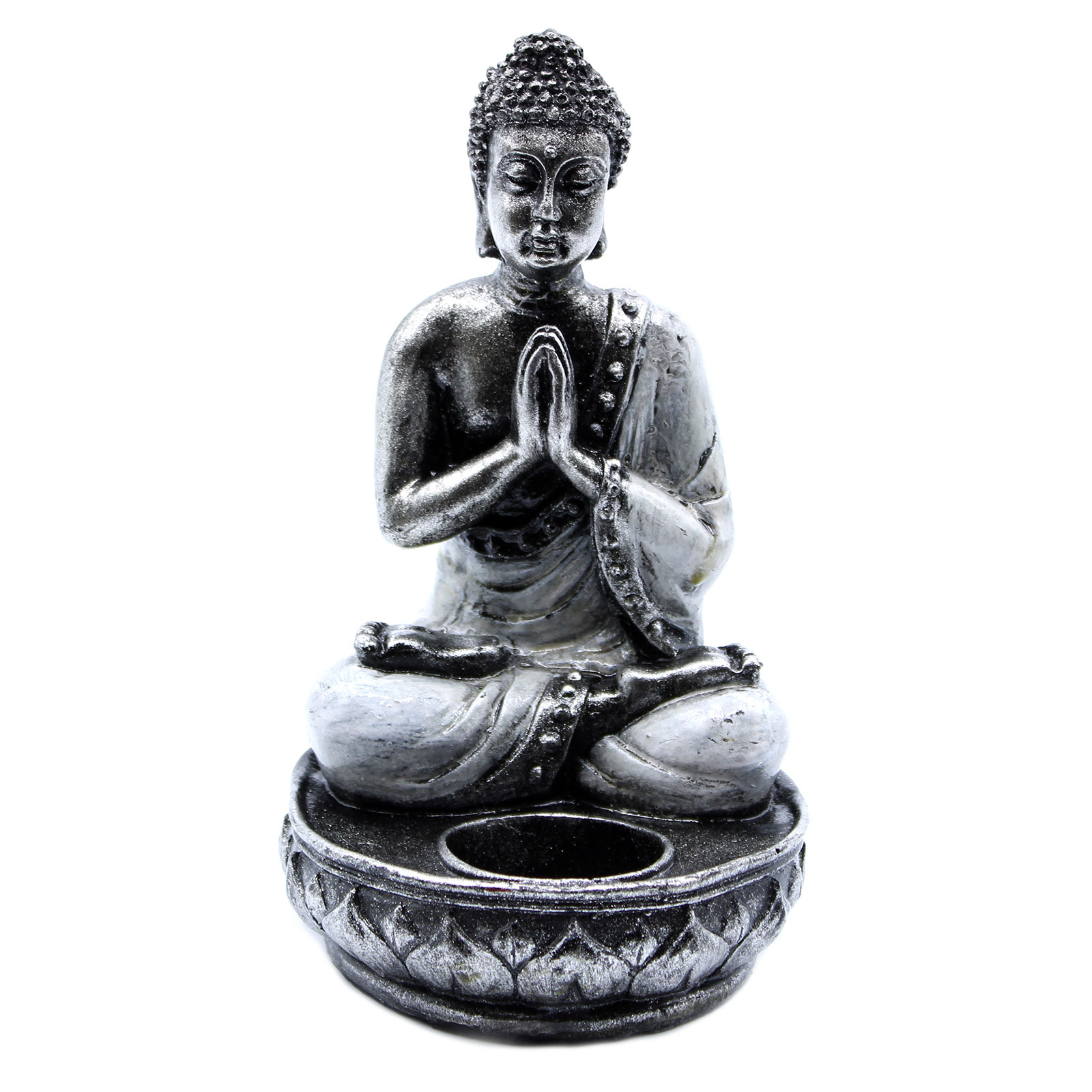 1x Buddha Candle Holder – White – Medium 17cm