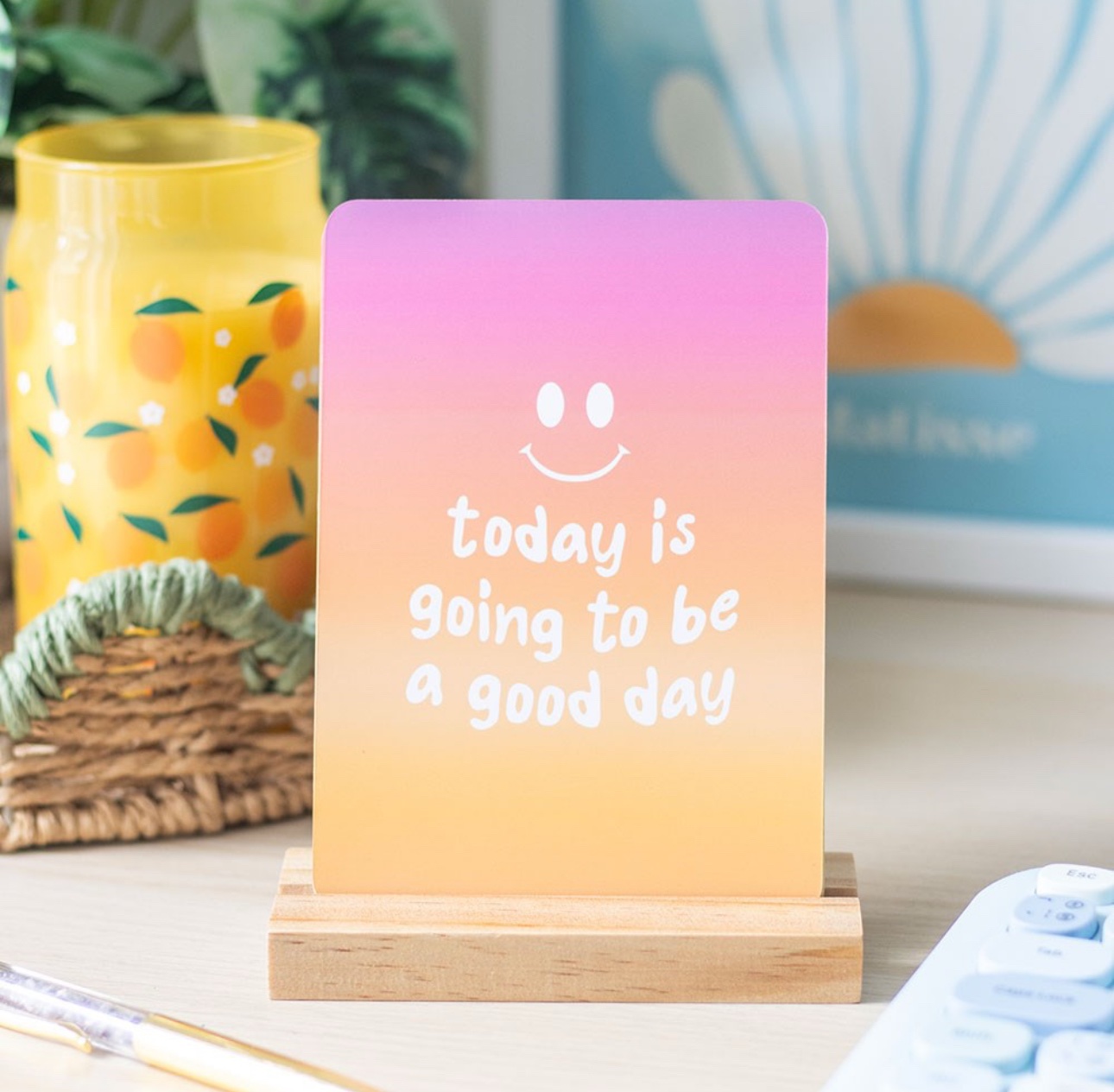 Mindful Moments affirmation cards and Stand