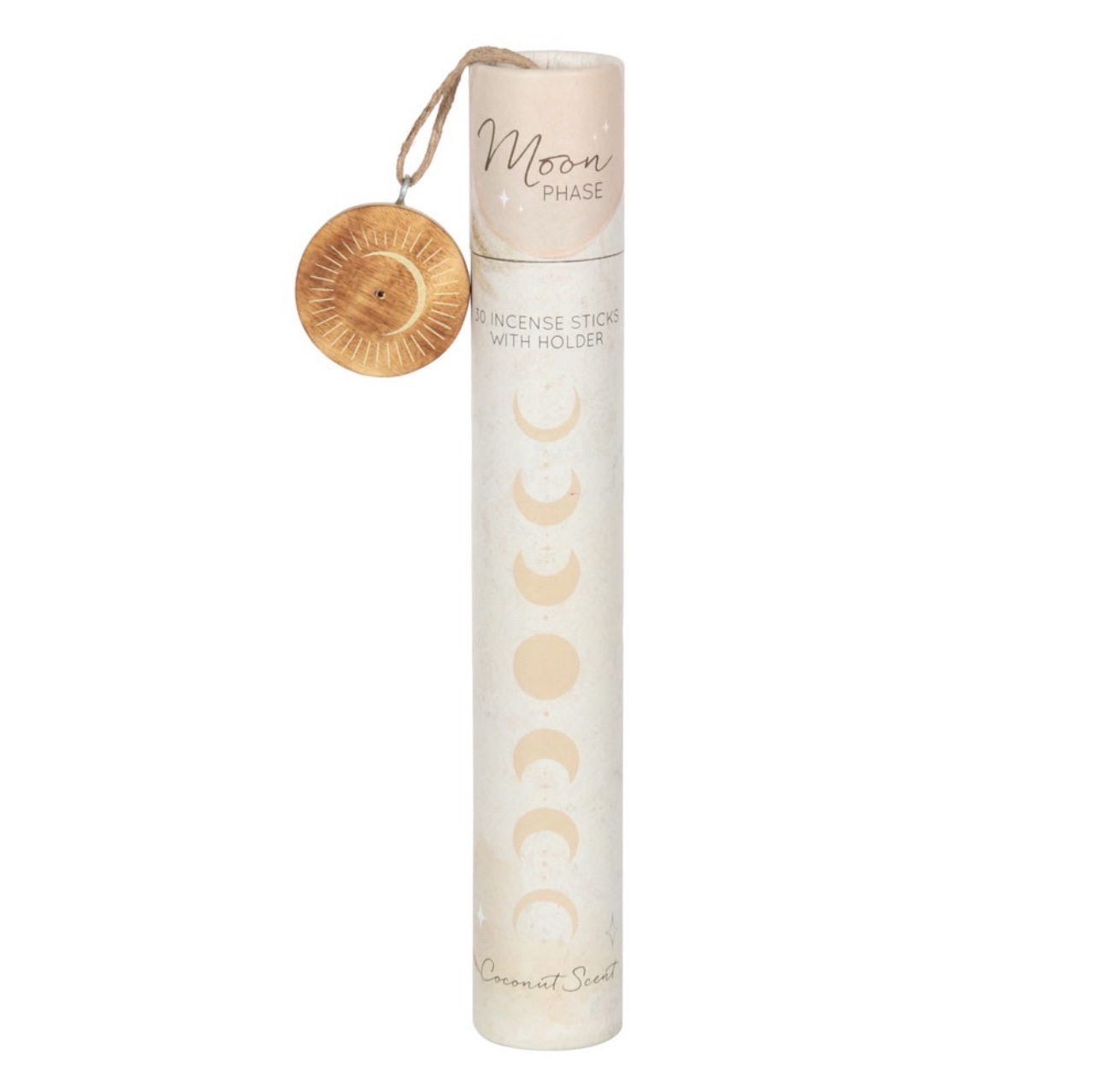 Moon Phase Coconut Incense with moon holder