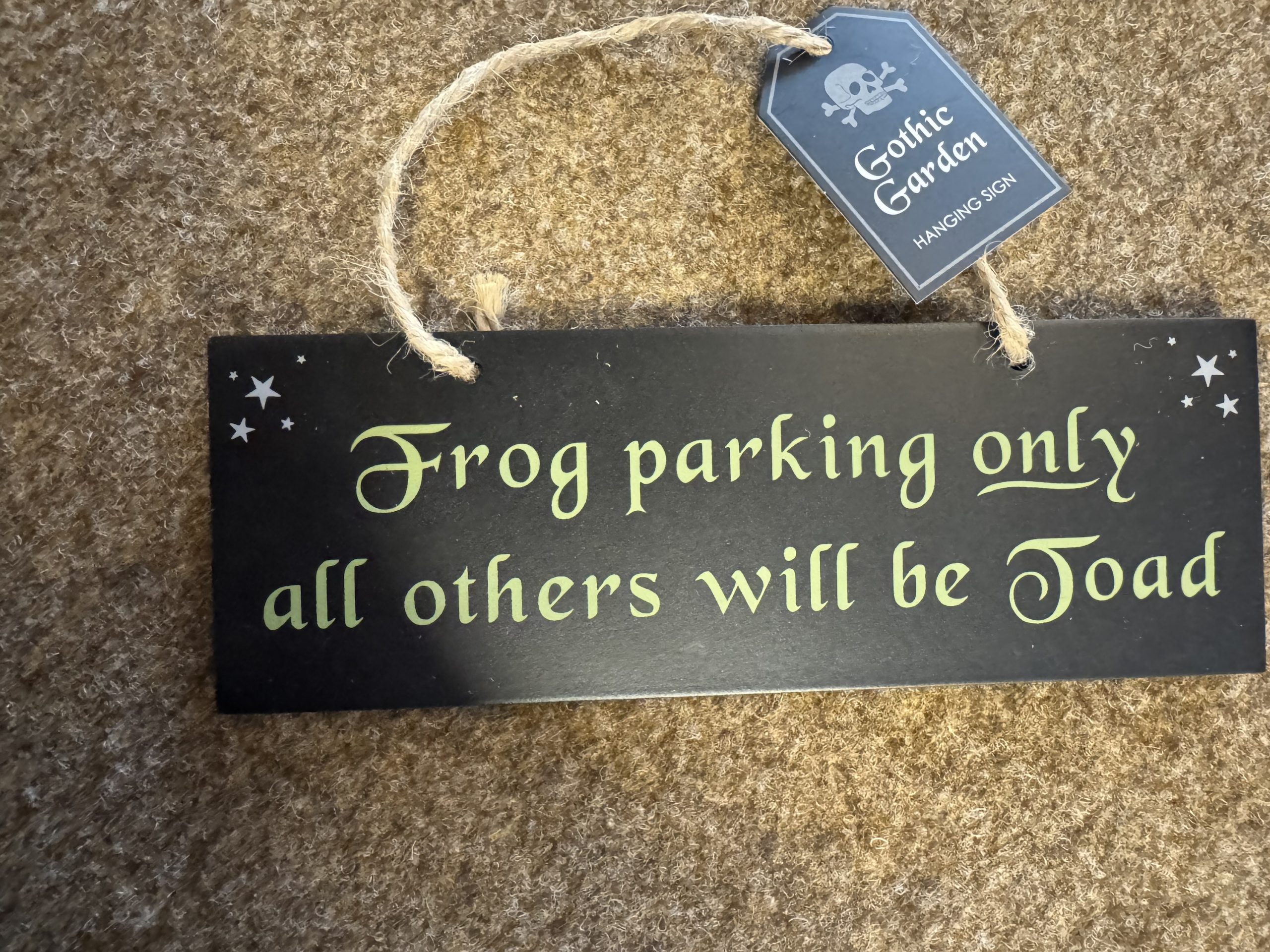 Frog Parking Wooden Sign