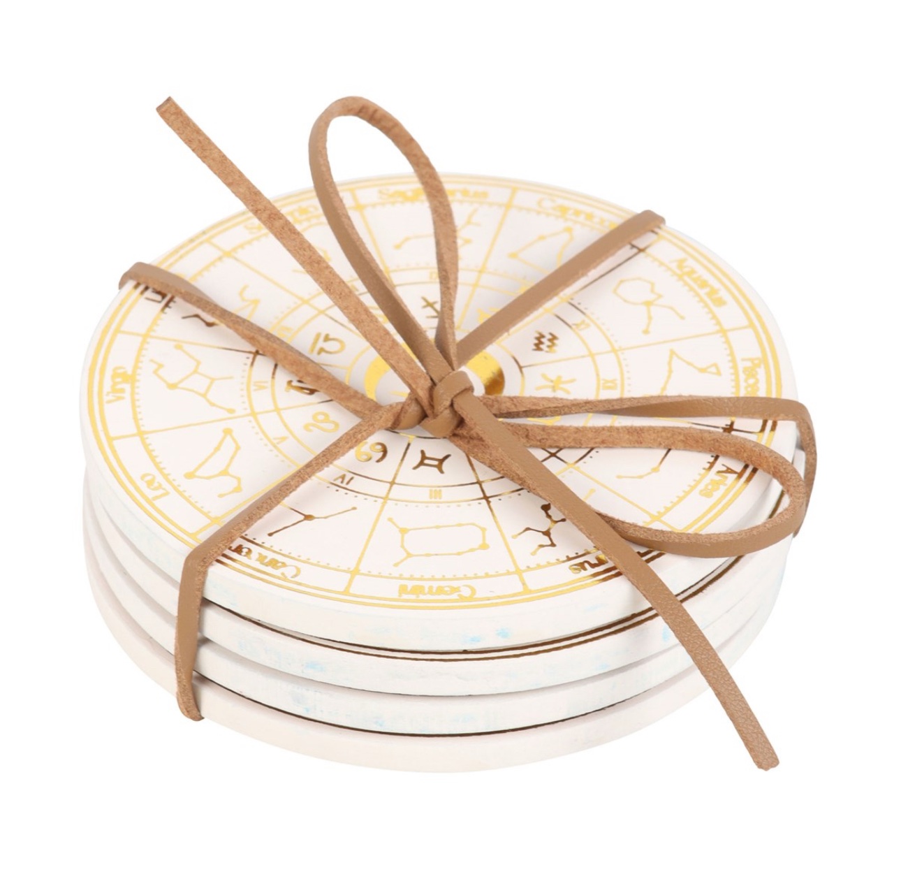 Astrology wheel coaster set